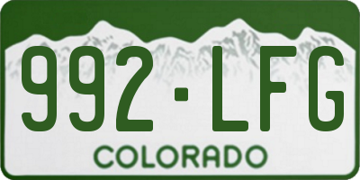 CO license plate 992LFG