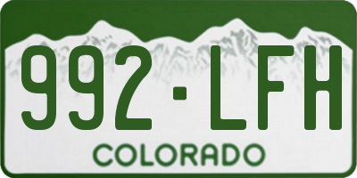 CO license plate 992LFH