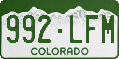 CO license plate 992LFM