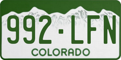 CO license plate 992LFN
