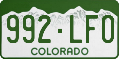 CO license plate 992LFO