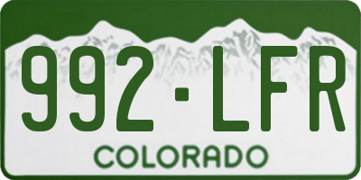 CO license plate 992LFR