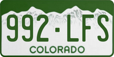 CO license plate 992LFS