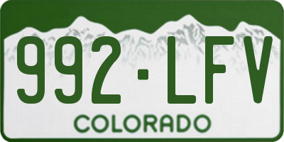 CO license plate 992LFV