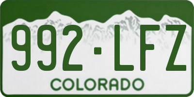 CO license plate 992LFZ