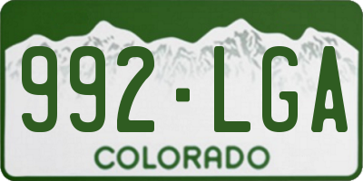 CO license plate 992LGA