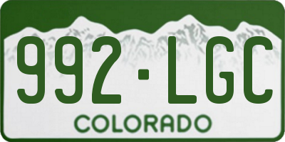 CO license plate 992LGC