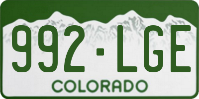 CO license plate 992LGE