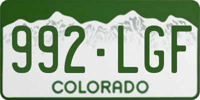CO license plate 992LGF