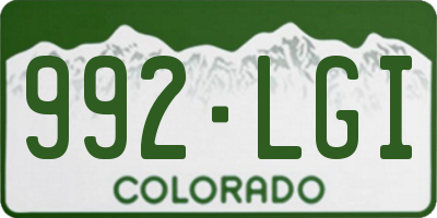 CO license plate 992LGI