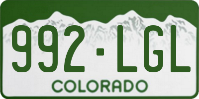 CO license plate 992LGL