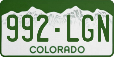 CO license plate 992LGN
