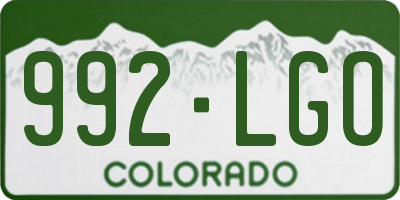 CO license plate 992LGO