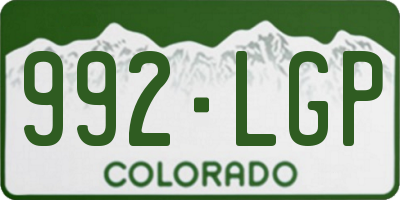 CO license plate 992LGP