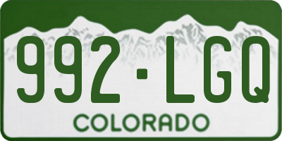 CO license plate 992LGQ
