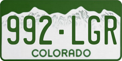 CO license plate 992LGR
