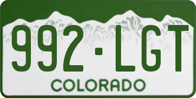 CO license plate 992LGT