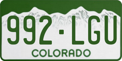 CO license plate 992LGU