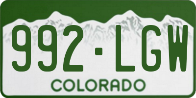 CO license plate 992LGW