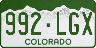 CO license plate 992LGX