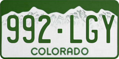 CO license plate 992LGY