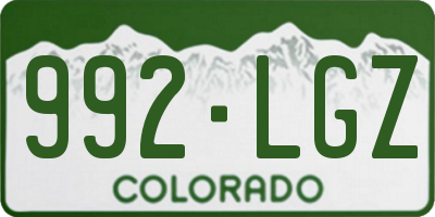 CO license plate 992LGZ