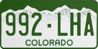 CO license plate 992LHA