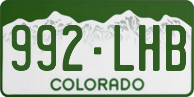 CO license plate 992LHB