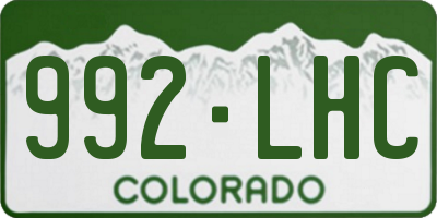 CO license plate 992LHC
