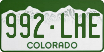 CO license plate 992LHE