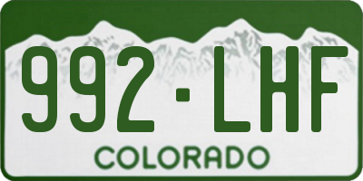 CO license plate 992LHF