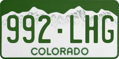 CO license plate 992LHG