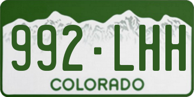 CO license plate 992LHH