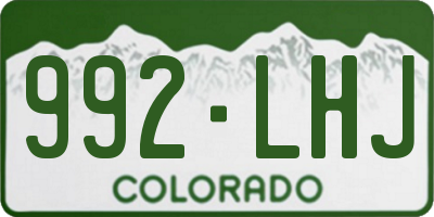 CO license plate 992LHJ