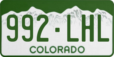CO license plate 992LHL
