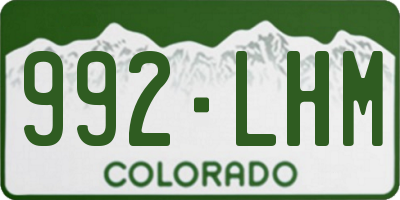 CO license plate 992LHM