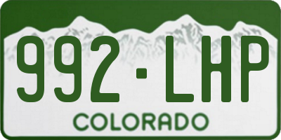 CO license plate 992LHP