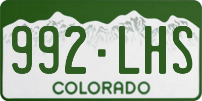 CO license plate 992LHS