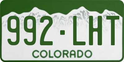 CO license plate 992LHT