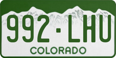 CO license plate 992LHU