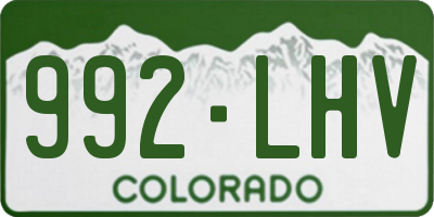 CO license plate 992LHV