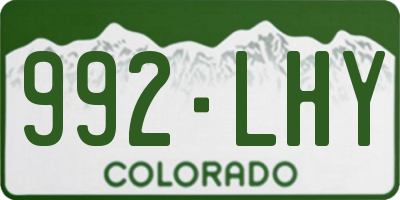 CO license plate 992LHY