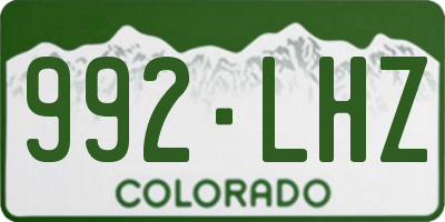 CO license plate 992LHZ