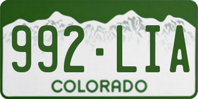 CO license plate 992LIA