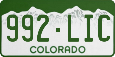 CO license plate 992LIC