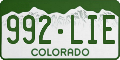 CO license plate 992LIE