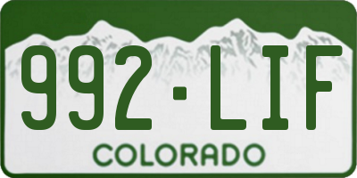CO license plate 992LIF