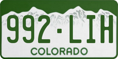 CO license plate 992LIH