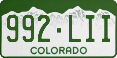 CO license plate 992LII