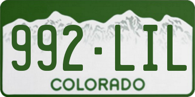 CO license plate 992LIL